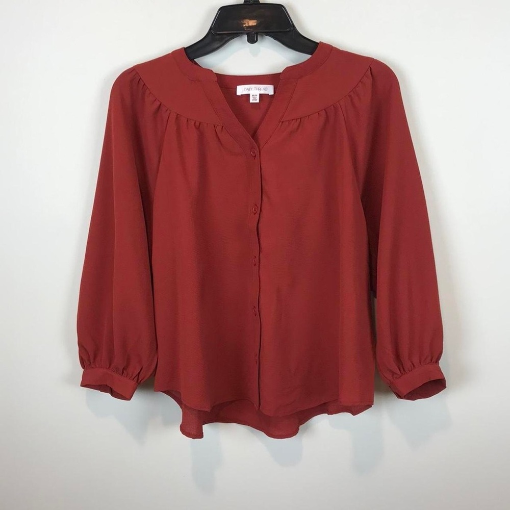 NWT Rust button down blouse - Picture 2 of 4
